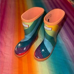 Hunter Kids' Rainbow Sparkly Rain Boots